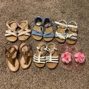 6 pairs toddler girl shoes - size 7